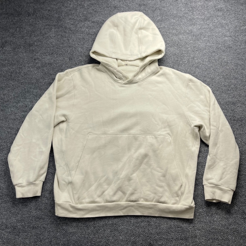 Lululemon Steady State Hoodie Mens Medium Cream White Pullover LM3FAES